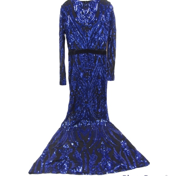 Stephanie Pratt Sequin Evening Formal Prom Party Wedding Blue Dress Sz 8 - Picture 2 of 5
